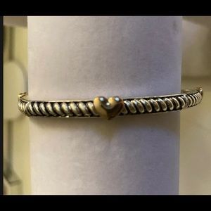 Two tone Heart Stretch Bracelet